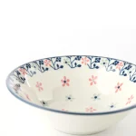 波蘭風美濃燒碗 14.5cm- 白+粉紅圖案設計放大圖片