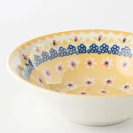 波蘭風美濃燒碗 14.5cm- 黃+粉紅色款圖案設計放大圖片