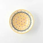 波蘭風美濃燒碗 14.5cm- 黃+粉紅色款正面