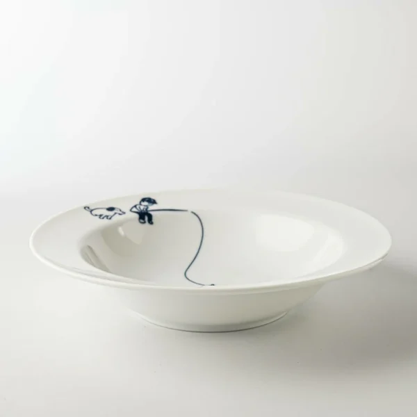 美濃燒釣魚日湯碟側面