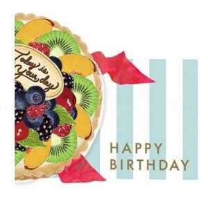 立體生日卡 – 米色水果撻 圖案設計放大圖片