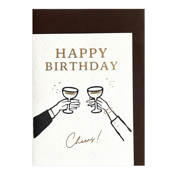 Greeting Life 迷你生日賀卡-白色舉杯款 正面