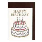 迷你生日賀卡- 白色雙層生日蛋糕