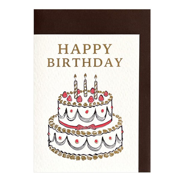 迷你生日賀卡- 白色雙層生日蛋糕