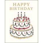 迷你生日賀卡- 白色雙層生日蛋糕 圖案設計放大圖