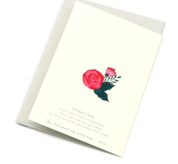 Greeting Life 迷你生日賀卡 米黃色玫瑰花款 背面