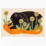 Morita Miw 日本今治茶巾- 野兔白色背景全幅正面圖