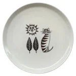 白色 Heming's 北歐貓咪陶瓷碟子正面圖片