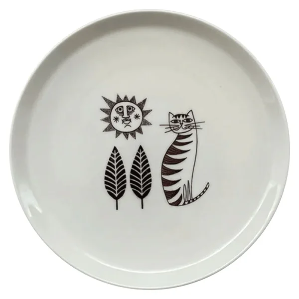 白色 Heming's 北歐貓咪陶瓷碟子正面圖片