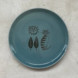 藍色Heming's 北歐貓咪陶瓷碟子 正面圖片