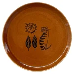 棕色Heming's 北歐貓咪陶瓷碟子 正面圖片