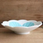 16cm 九谷燒藍色花兒湯碗 側面