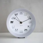 松尾 Miyuki 貓咪時鐘 - 灰色 正面圖片