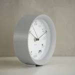 松尾 Miyuki 貓咪時鐘 - 灰色 側面