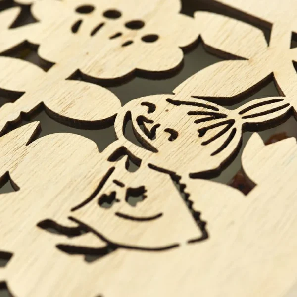 姆明與阿美對筷連筷子架套裝木禮盒鏤空圖案設計細節放大圖片