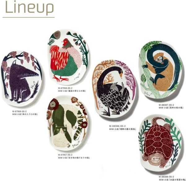 morita Miw 森田插畫瓷碟六款正面圖