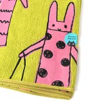 巴黎小兔日本今治浴巾-黃色,小兔圖案設計放大圖片