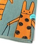 巴黎小兔日本今治浴巾-綠色, 案設計放大圖片