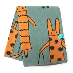 巴黎小兔日本今治浴巾-綠色, 案設計放大圖片2