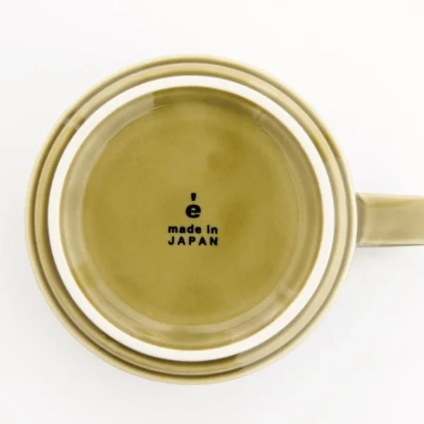 Polka 美濃燒 橄欖綠湯杯 底部