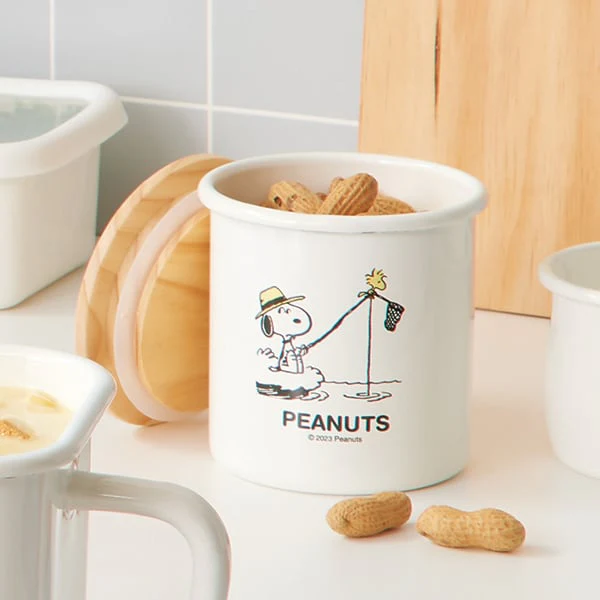 Snoopy Breaktime 日本製琺瑯貯物罐