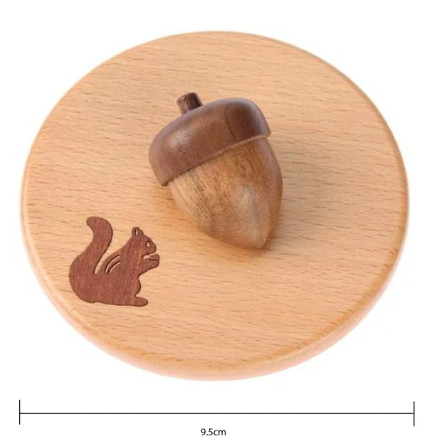 日本實木杯蓋 - 嵌松鼠 尺寸照片