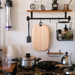 TEUD Hinoki Cutting Board - hanging in the kitchen