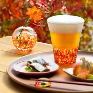 Tsugaru Vidro津輕玻璃球形花插 紅色 pic.2