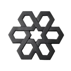 雪格子南部鉄器鍋墊 - 白色背景圖片