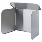 日本製《LEYE》四面不鏽鋼擋油板白色背景產品顯示,清楚展示打開後四面的設計。