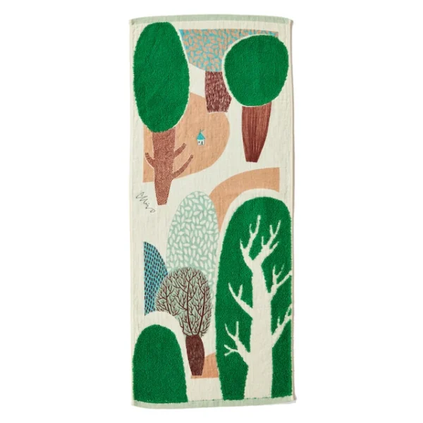 morita Miw 森田雙層面巾 - 森林白色背景全幅正面圖