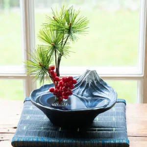 銀雅堂富士山花器插上插上裝飾花葉