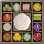 季節和菓子造型蠟燭禮盒 (12 種造型)裝在精緻的禮盒內正面圖