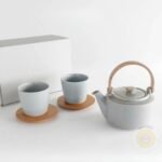 SALIU 祥SYO 美濃燒手工茶壺 茶杯套裝 - 灰色