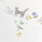 方形記事本 貓與小鳥圖案設計展示圖片