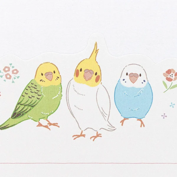 模切信紙套裝 - 鸚鵡圖案放大