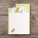 模切信紙套裝 – 鸚鵡 (綠色)：綠色鸚鵡設計，獨特且創意的文具套裝，適合書信和創意手寫。