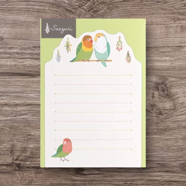 模切信紙套裝 – 鸚鵡 (綠色)：綠色鸚鵡設計，獨特且創意的文具套裝，適合書信和創意手寫。