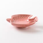 桃紅色Dinky 美濃燒小鳥形狀碟子側面