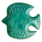 Dinky 美濃燒綠色小鳥形狀碟子正面有精緻的立體設計