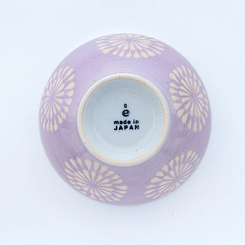波佐見燒花火飯碗 薰衣草色底部