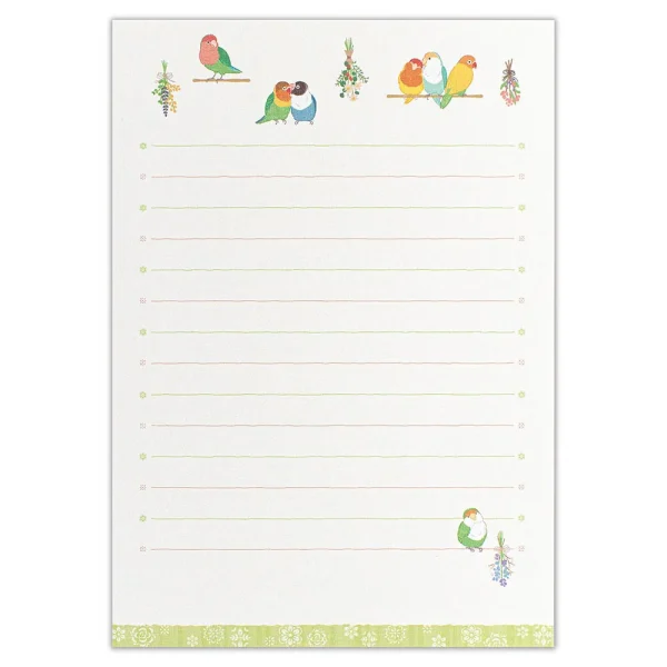 信紙套裝 - 鸚鵡 (綠色)信紙