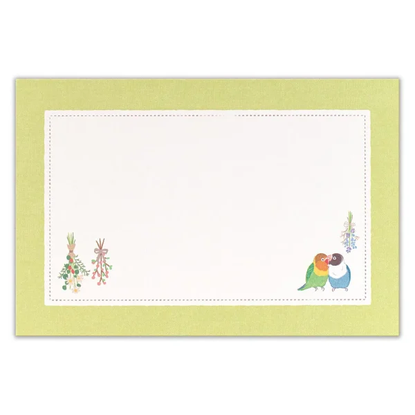 信紙套裝 - 鸚鵡 (綠色),鸚鵡圖案信封