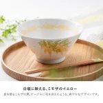 白色金木犀圖案美濃燒蓋飯碗 為餐桌增添明亮色彩