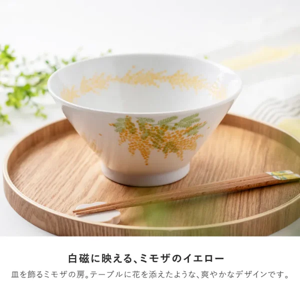 白色金木犀圖案美濃燒蓋飯碗 為餐桌增添明亮色彩