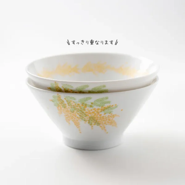 Mimosa - 美濃燒蓋飯碗可疊起存放