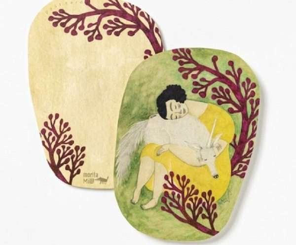 Morita Miw名信片 - 黃色連衣裙