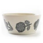 PLANTAREE - 美濃燒碗灰白色花朵款側面