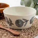 PLANTAREE - 美濃燒碗灰白色花朵款