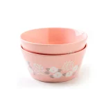 PLANTAREE - 美濃燒碗粉紅色椿款兩個碗疊起的樣子